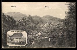 AK Burg im Leimental, Restaurant Ackermann, Totalansicht mit