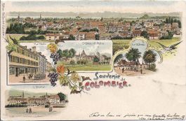 COLOMBIER, litho avec 5 vues