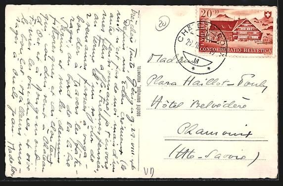 Cartes postales: AK Château-d'Oex, Blick auf den Ort – D'occasion à Berlin par bartko-reher 1