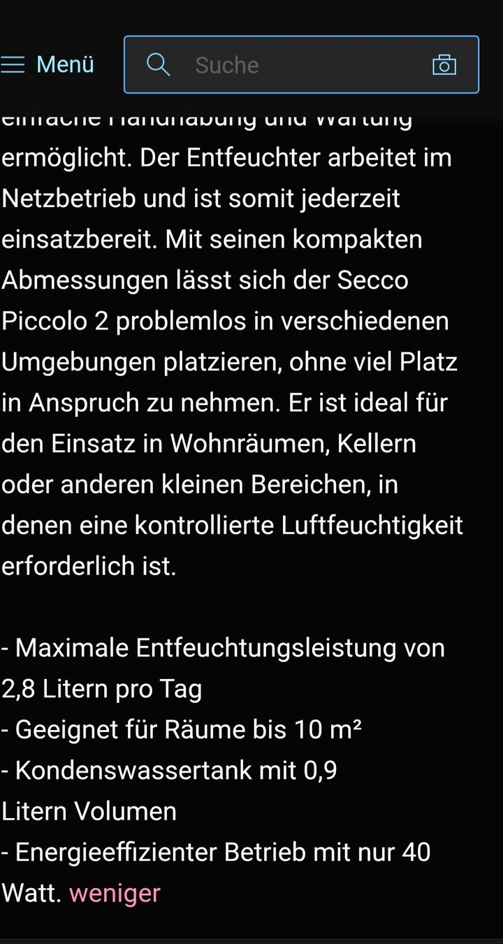 Luftentfeuchter: Luftentfeuchter Piccolo 2 – Neu (gemäss Beschreibung) aus Waltenschwil von Noomi 3