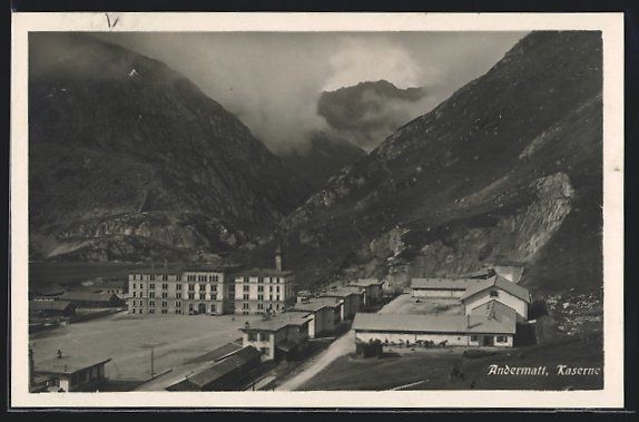 Cartoline postali: AK Andermatt, Kaserne, 1925 – Usato da Berlin venduto da bartko-reher