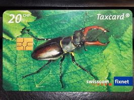 Swisscom Taxcard Hirschkäfer 20 CHF gebraucht Zustand