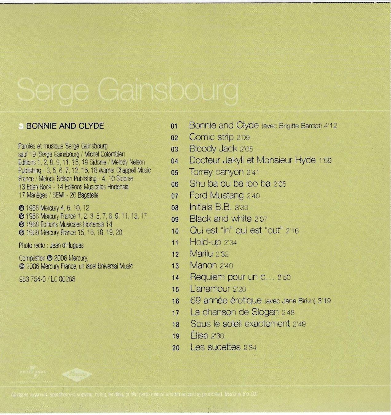 CD: Gainsbourg 5 CD's Box Set - Les cent plus belles chansons – Usato da Savagnier venduto da Ne2065 4