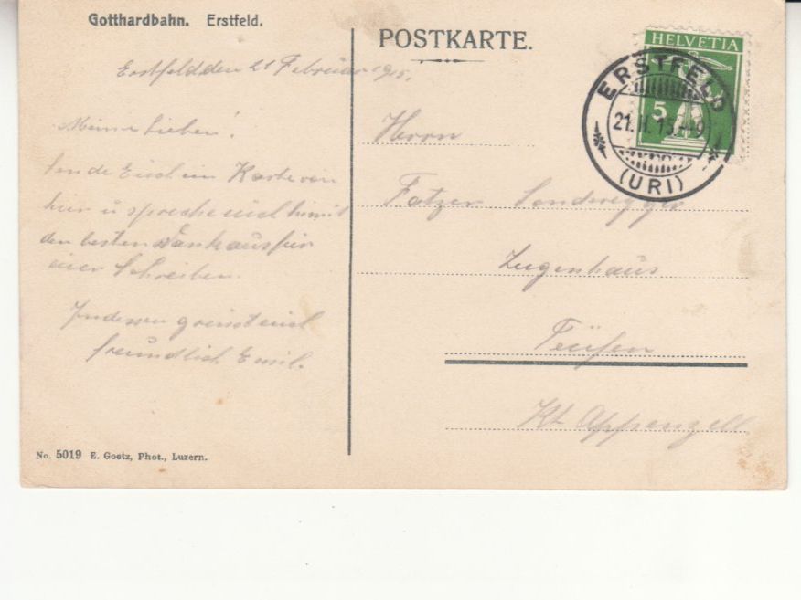 Ansichtskarten: Erstfeld 1915 – Gebraucht aus Bürglen TG von StampGraf 1