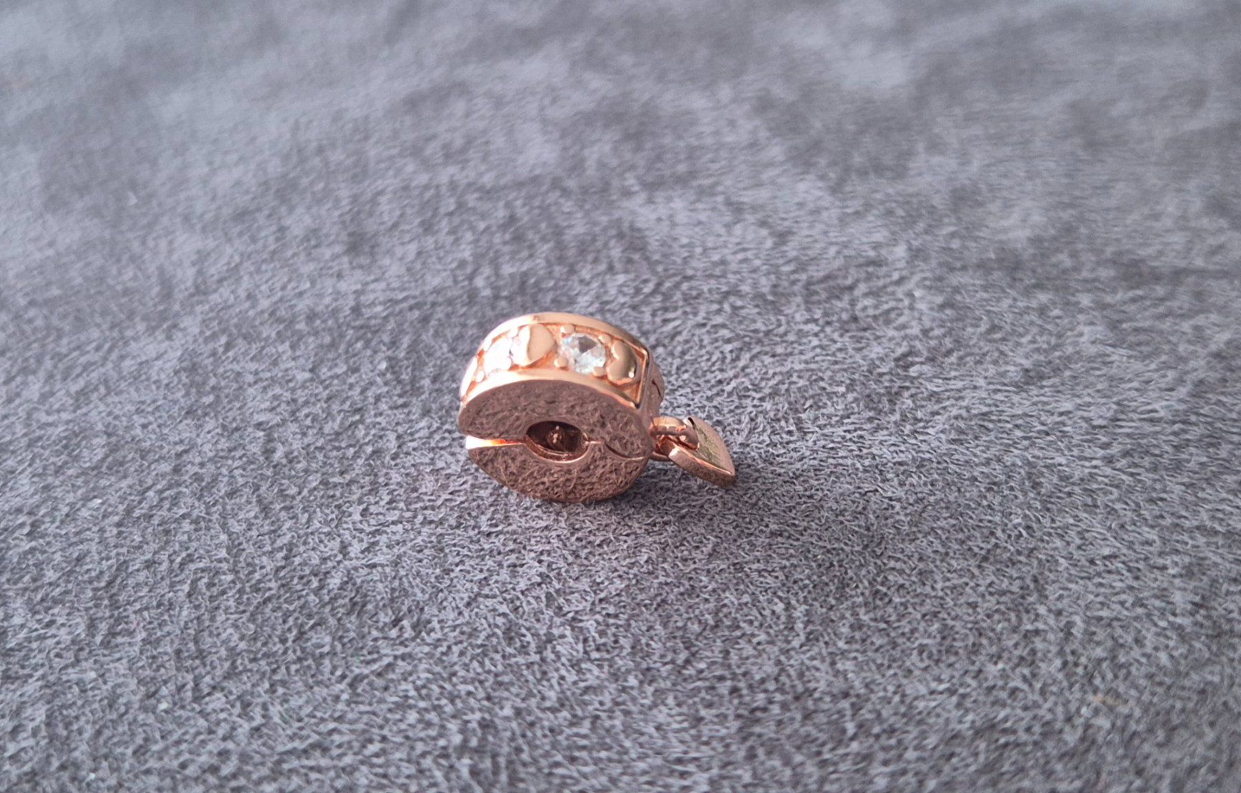 Ciondoli: Silber Charm Stopper mit Herz rosé +Garantie – Nuovo (secondo la descrizione) da Rotkreuz venduto da Carbone_Bijou-Shop 2