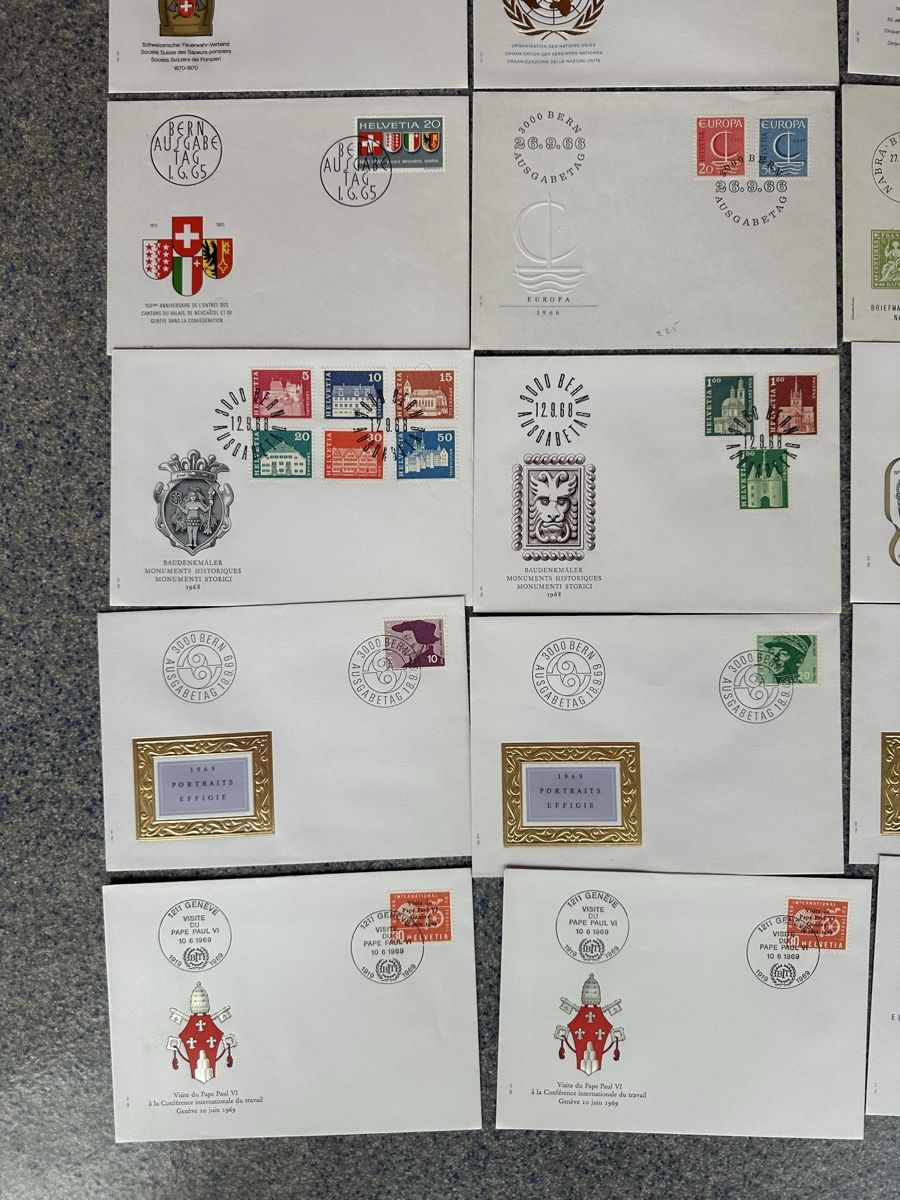 Tutti i francobolli: Schweiz - 49x FDC gut durchmischt – Usato da Schmitten / FR venduto da Samsara169 4
