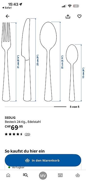 Ikea Couverts: Besteck Set von IKEA (SEDLIG) – D'occasion à Zürich par mar_22hb 2