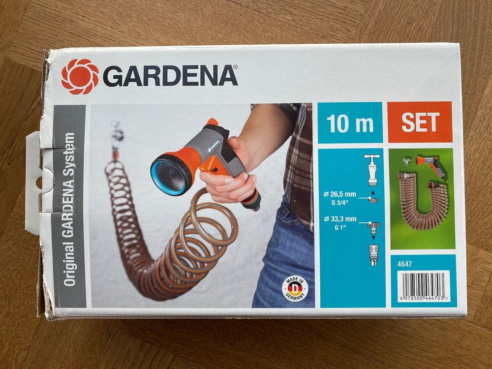 50+ Gardena Spiralschlauch 5 M, Die beigefügte bewässerungsbrause