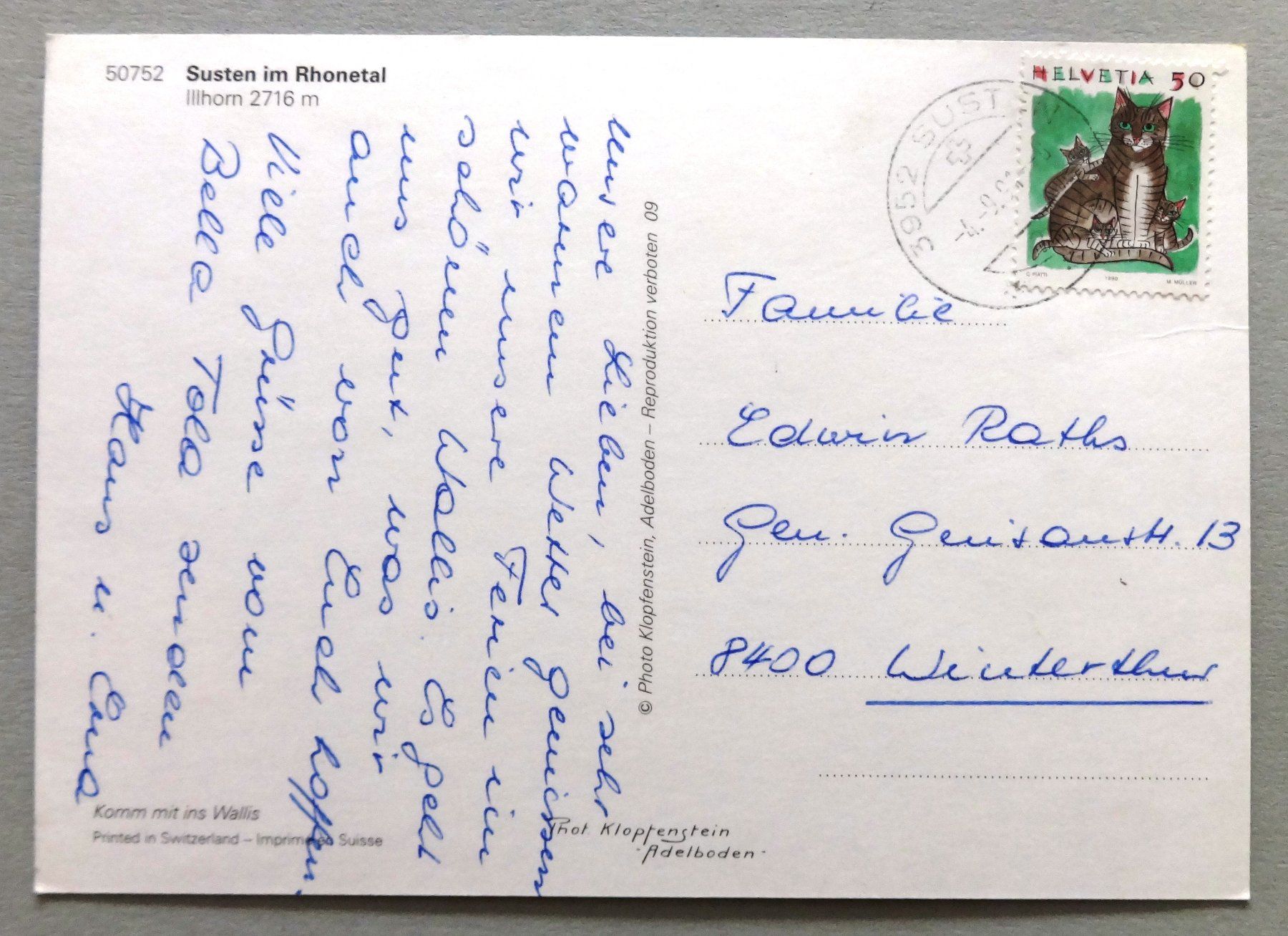 Cartoline postali: Susten im Rhonetal – Usato da Fétigny venduto da Billy2miny 1