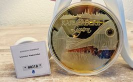 Kapellbrücke Luzern Medaille 100mm vergoldet, top!