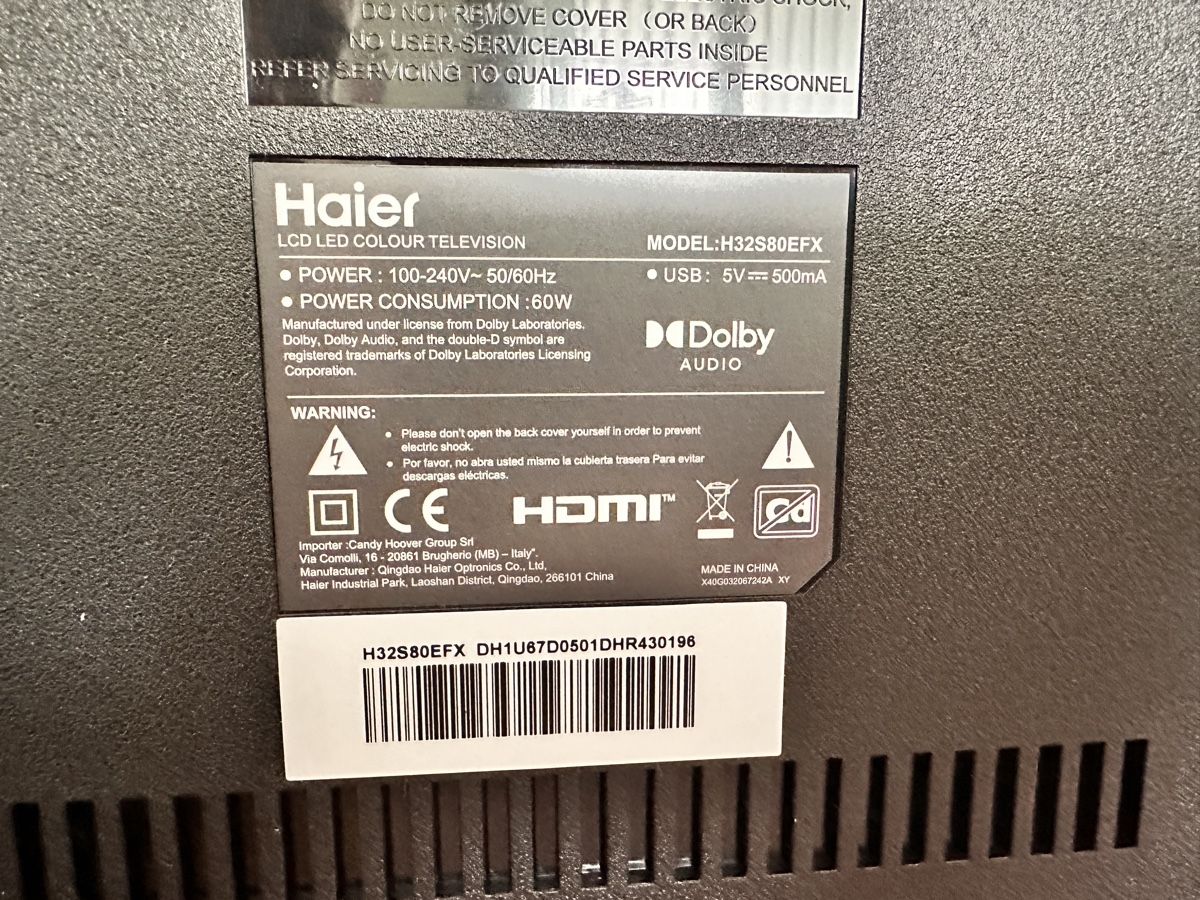 Televisori: Haier qled 32zoll defekt  – Difettoso da Reiden venduto da cefalo 1