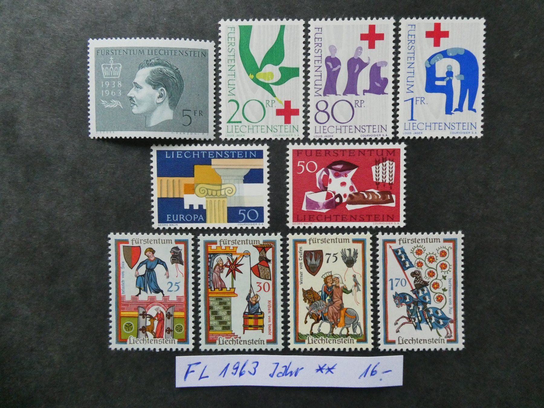 Alle Briefmarken: FL 1963 Jahr postfrisch – Gebraucht aus Lausen von Herbamare01