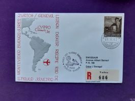 Flugbrief eingeschrieben 1962 !!! Vaduz-ZH-DAKAR