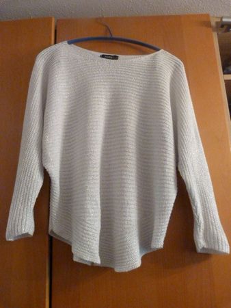 Pullover von Today, Gr. M/L, weiss-silber