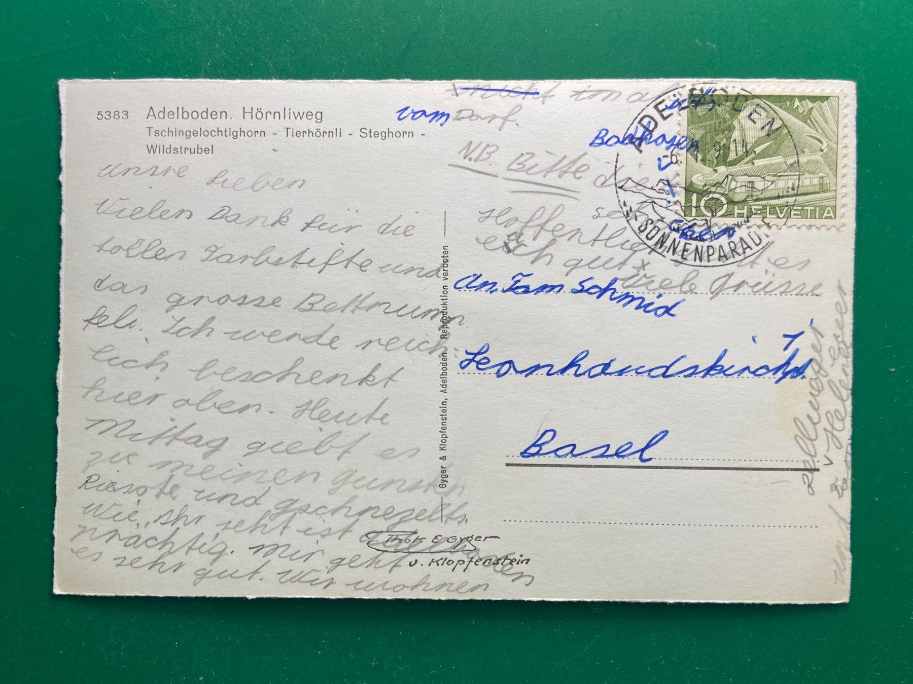 Cartoline postali: Adelboden - Hörnliweg – Usato da Steg VS venduto da danwer74 1