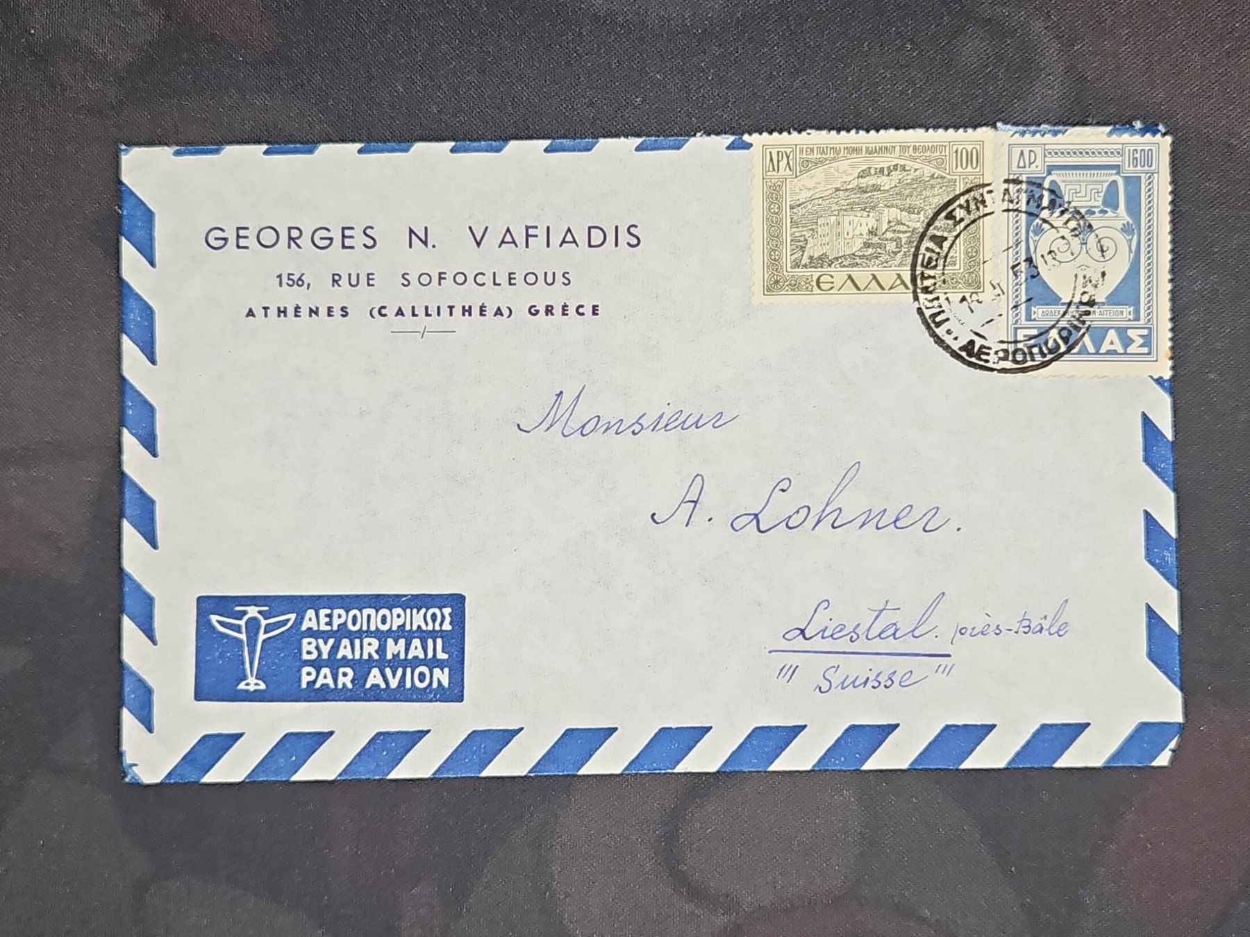 Tutti i francobolli: CL25 Enveloppe + Timbre Grèce 1953 – Usato da Cousset venduto da Patrick_Collections