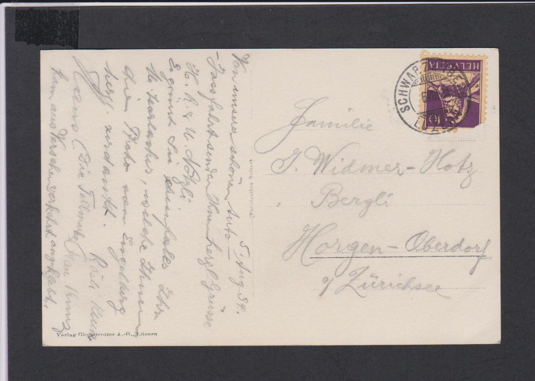 Cartoline postali: Schwarzenberg  LU   :   alte Ansichtskarte  gest. 1934 – Usato da Vitznau venduto da Ropaku 1