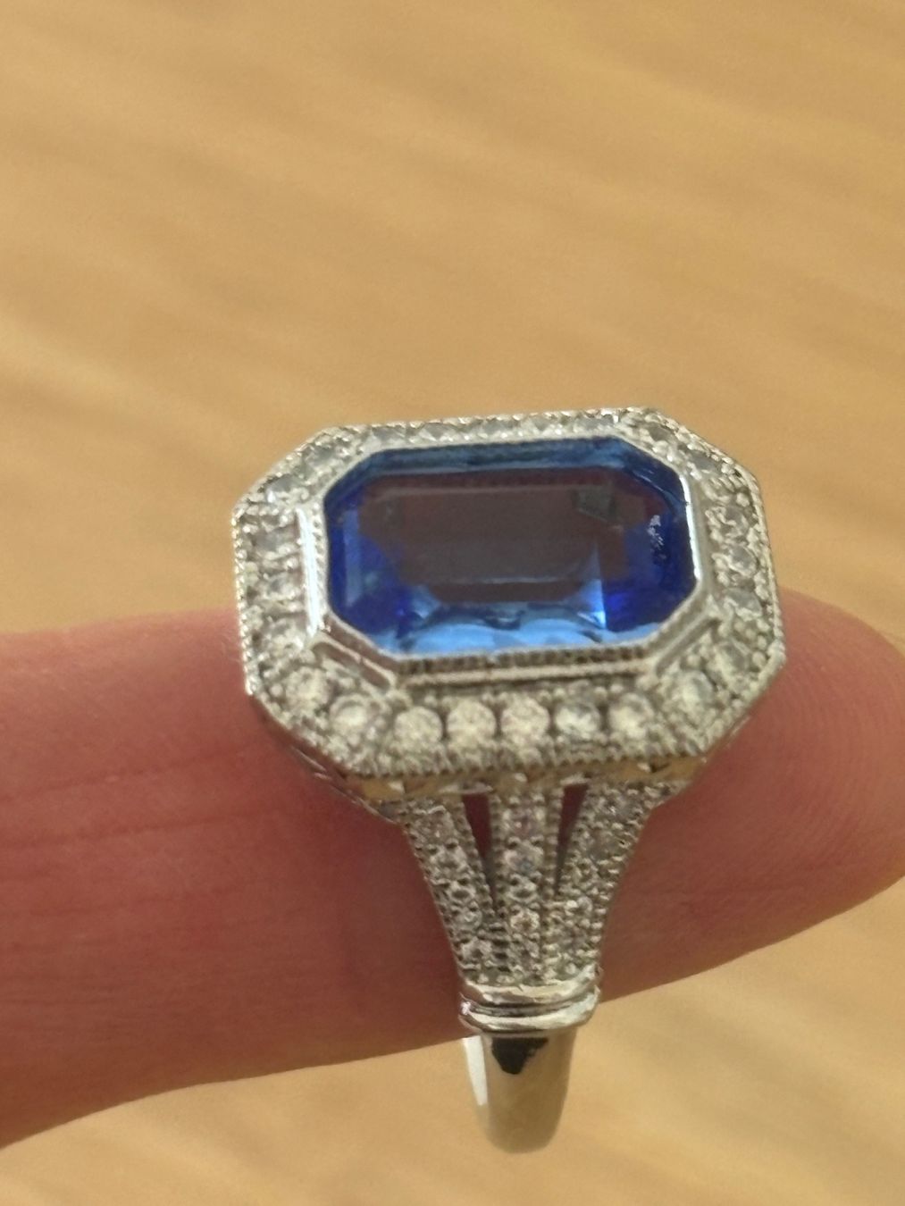 Anelli: Luxus Elegante Gr.19/9 Ring Farbe: Silber /blau – Nuovo (secondo la descrizione) da Biel-Bienne venduto da Roserosse13 4