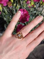 Diamant Verlobungsring Herz Blumendesign 18k Gold