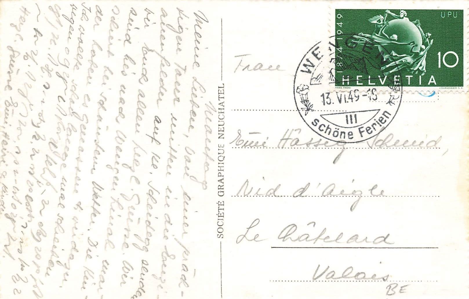 Cartoline postali: Kleine Scheidegg BE Eiger und Mönch Alpenpanorama – Usato da Biasca venduto da Blenio71 1