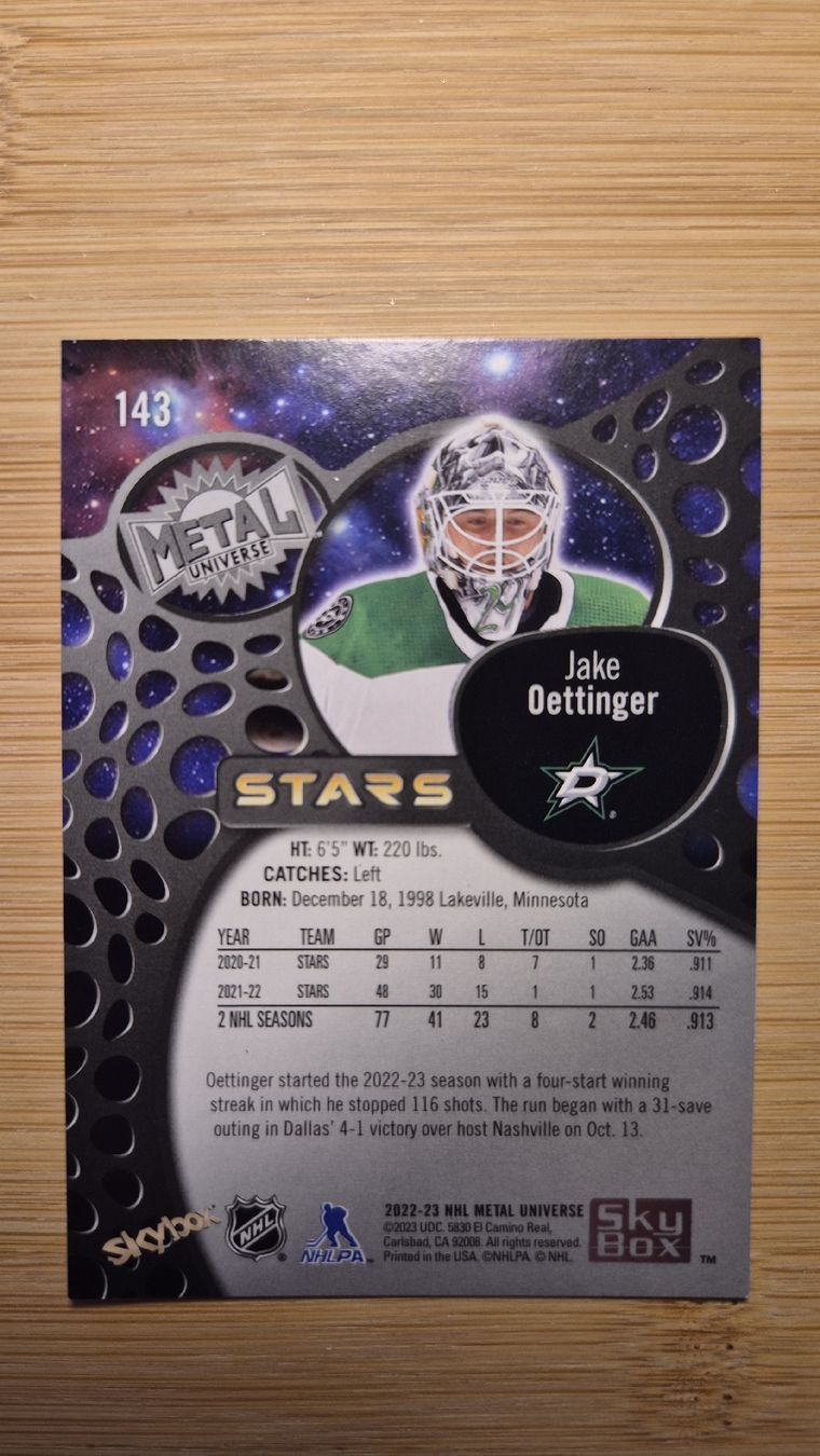 NHL Carte collezionabili: NHL Dallas Stars Jake Oettinger – Usato da Bellach venduto da paedu-1980 1