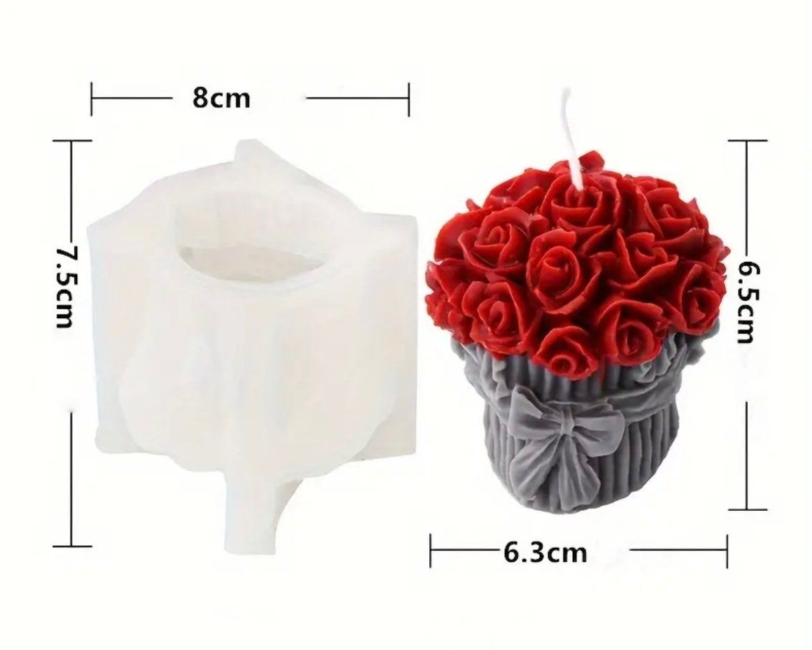 Teglie da forno: Silikonform Kerzenform Rose Strauss – Nuovo e nell'imballaggio originale da Kaltbrunn venduto da schere-stein-papier
