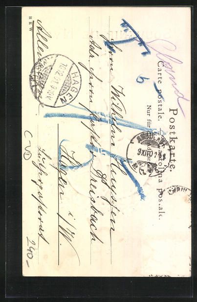 Ansichtskarten: Präge-AK Nyon, Stadtwappen, 1901 – Gebraucht aus Berlin von bartko-reher 1