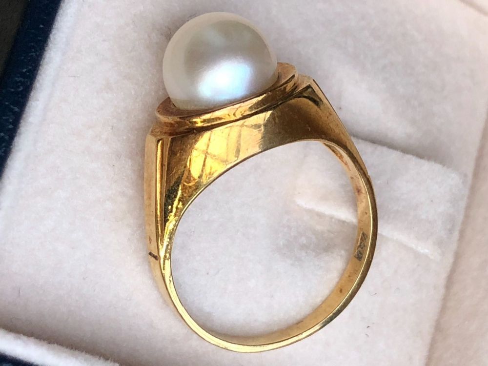 Erstaunlich Goldring Mit Perle Fotos