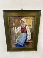 Aquarell auf Büttenpapier "Bäuerin" von Emil Beurmann