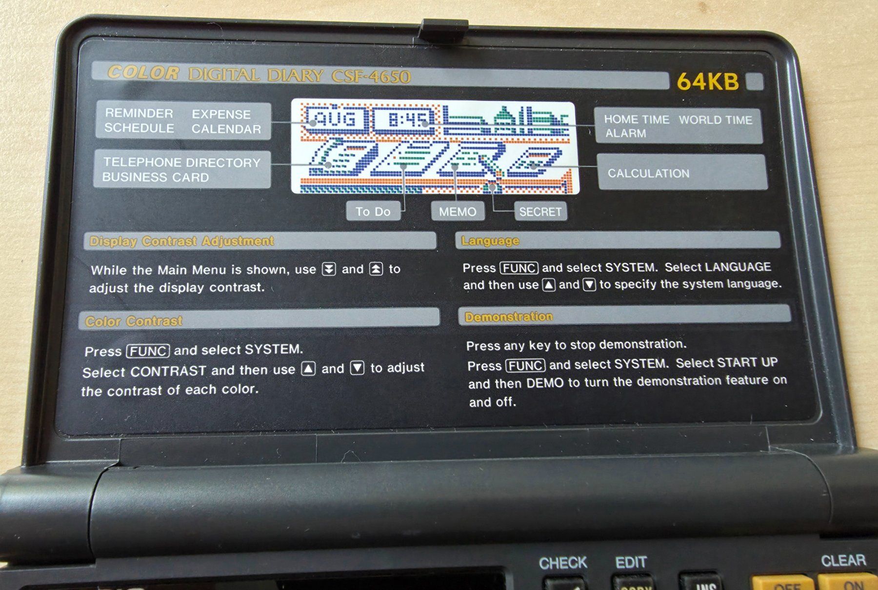 Casio Palmari: Casio Digital Diary-Datenbank CSF-4650 64KB Multi Color LCD – Usato da Zürich venduto da IrisA0102 3