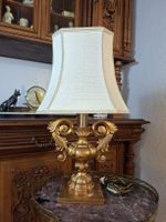  ​Tischlampe Barock Stil Goldfarben mit Stoffschirme