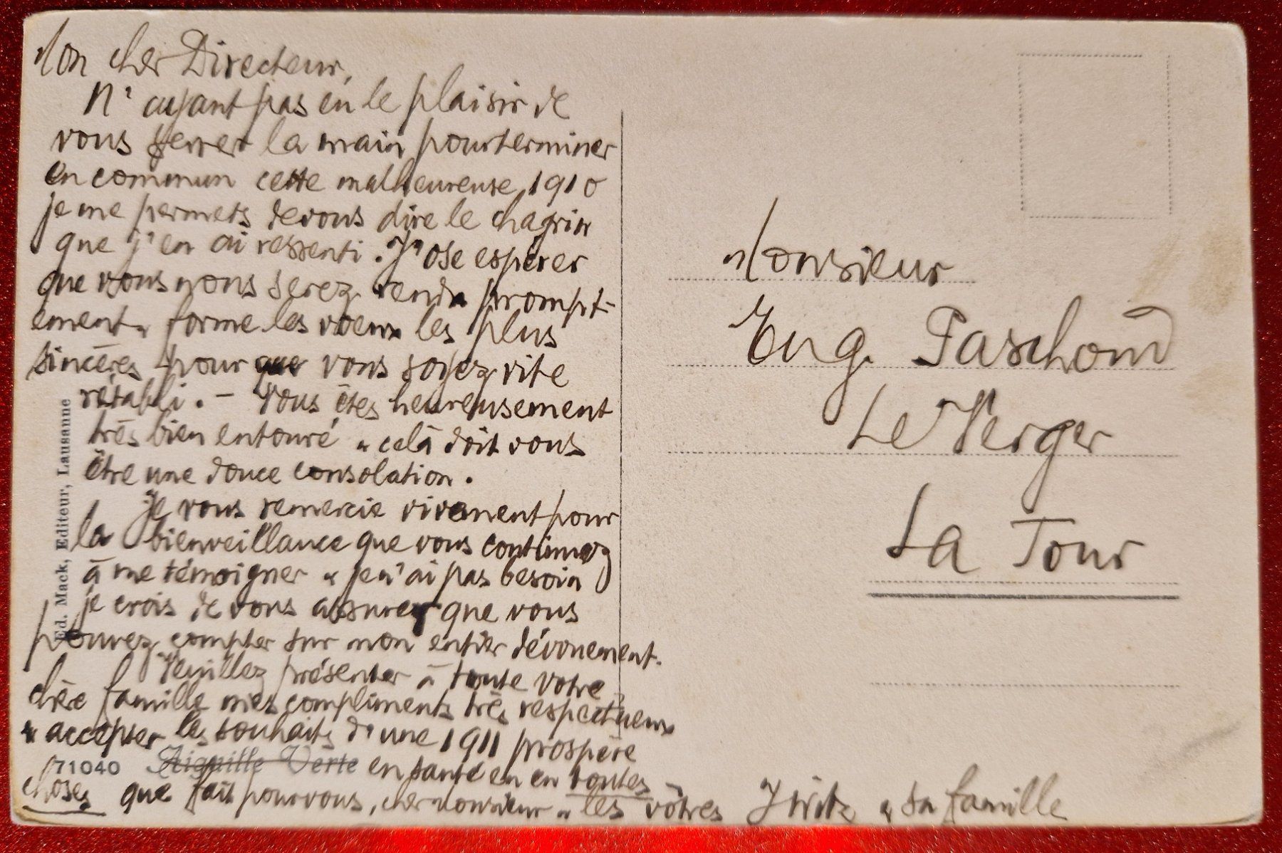 Cartoline postali: La Val Ferret 1910 – Usato da Melchnau venduto da Fishel 1