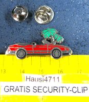 SAAB 900 CABRIOLET ROT OFFEN UNTER PALME PIN ENAMEL