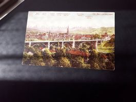 AK Bern und die Alpen, 1910 gelaufen