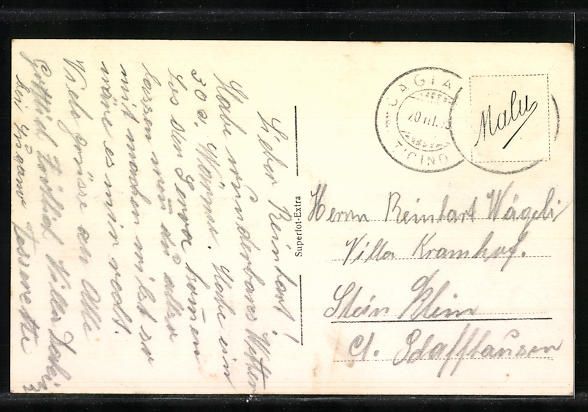 Cartoline postali: Tesserete, Veduta generale con Sala Capr – Usato da Berlin venduto da bartko-reher 1