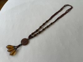 Lange Vintage-Kette, braun
