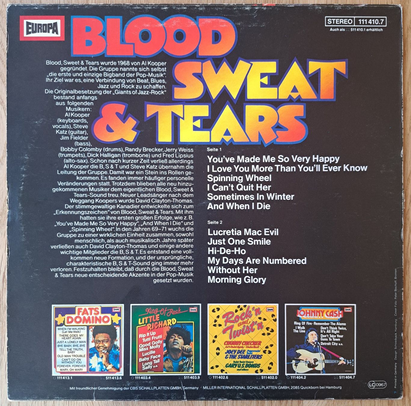 Schallplatten: Blood Sweat & Tears - Same – Gebraucht aus Meggen von Ricardokoch 1