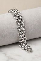 Bracciale a catena color argento acciaio inox