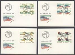 1997, FDC, Pro Juventute, Viererblöcke