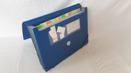 Dokumenten/Fächermappe Blau zum Beschriften