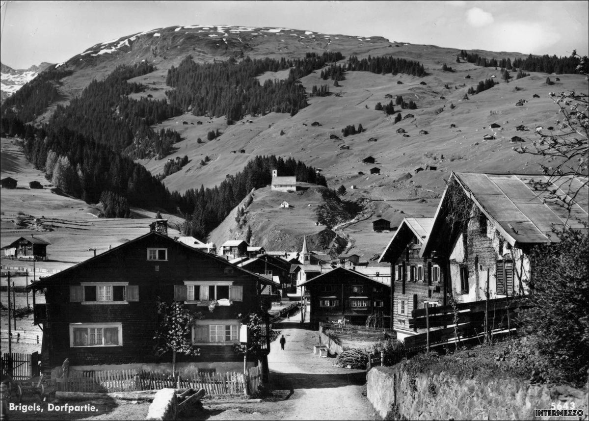Cartoline postali: Brigels GR // Dorfpartie 1962 – Usato da Basel venduto da intermezzo12