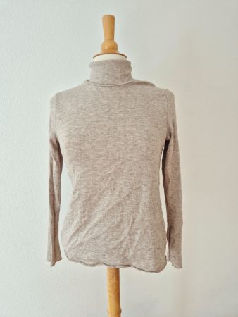 PULLOVER ROLLKRAGENPULLOVER ZARA M 38 BEIGE , TOP ZU JEANS