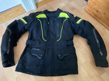 Motorradjacke Richa, schwarz/neongelb Grösse M