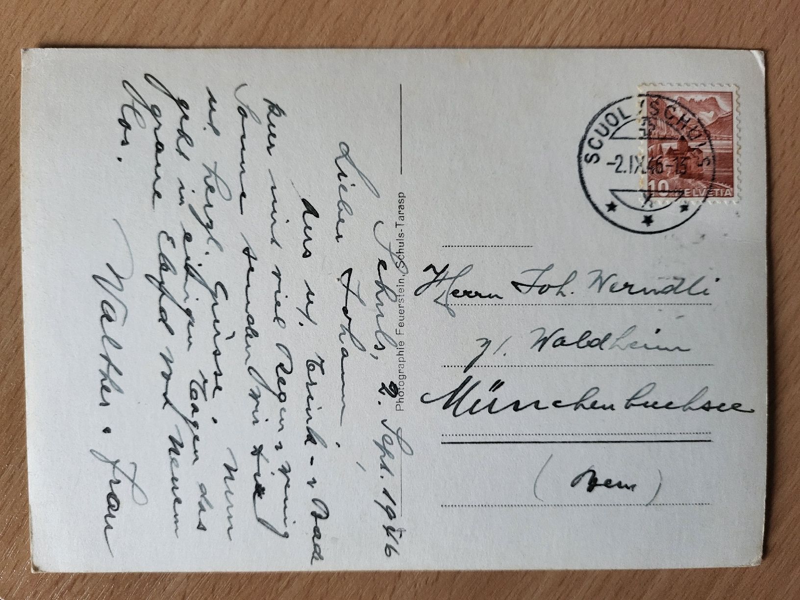 Cartoline postali: "1946", Schöne Postkarte mit Schloss Tarasp – Usato da stäfa venduto da brandy66 1