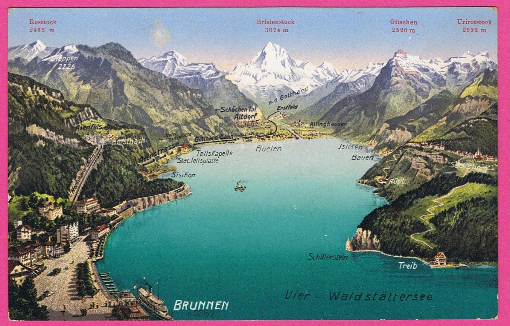 Ansichtskarten: Brunnen Vierwaldstättersee – Gebraucht aus Einsiedeln von dillie