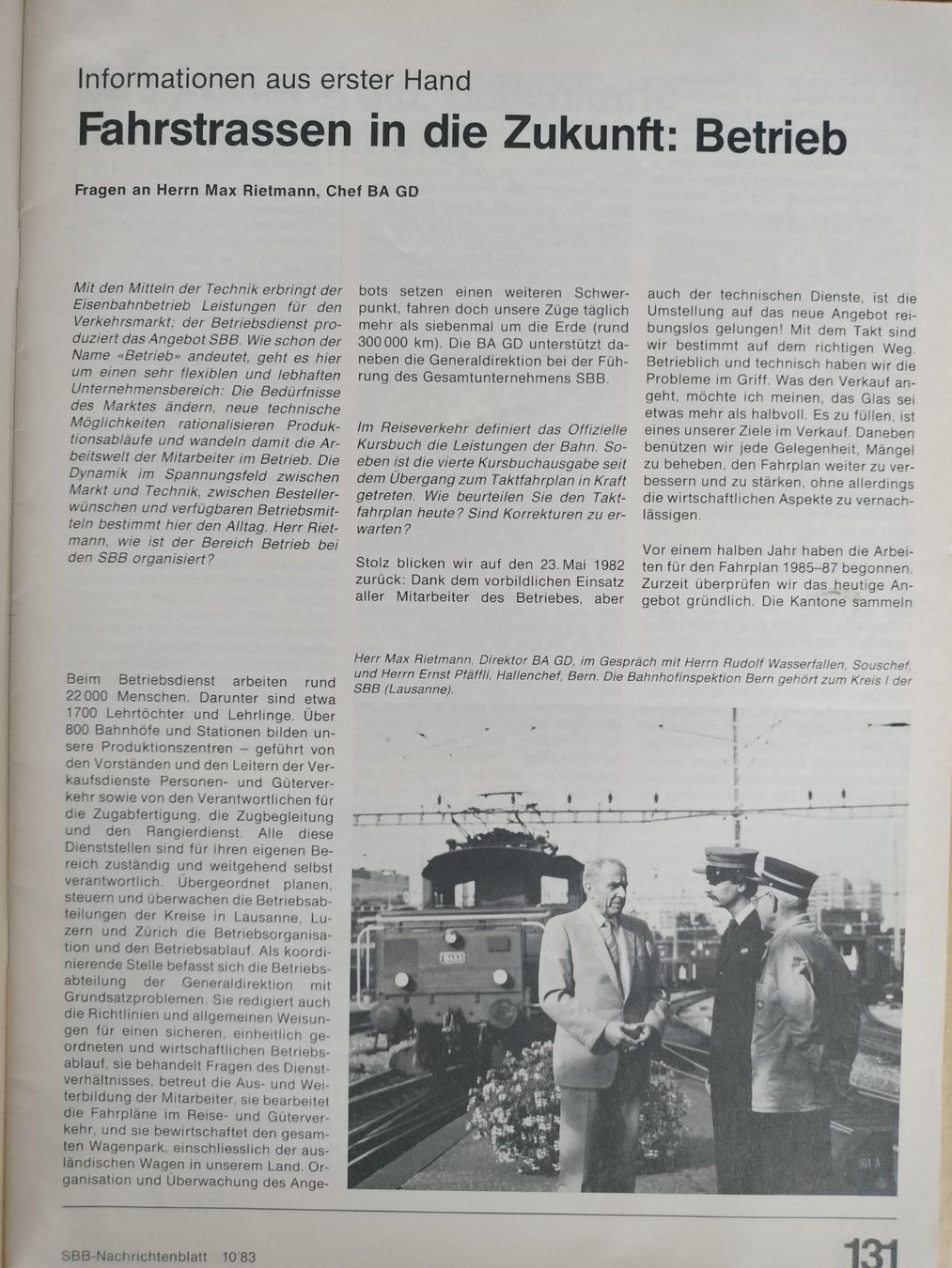 Riviste & Magazine: SBB CFF FFS Nachrichtenblatt von 1983 – Usato da Schwanden Sigrisw venduto da pho_2mc9 1