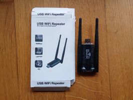 USB WIFI Repeater, 300Mbps, 2.4G, 2 Antennas, Neuwertig