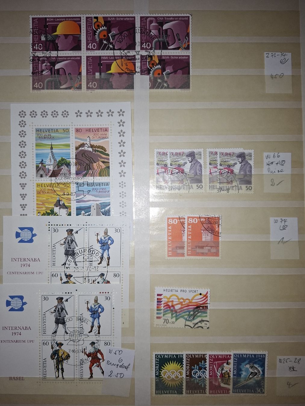 Tous les timbres: Werbemarken / 4 er Blocks / Schweiz  – D'occasion à Balgach par SIMEON27 6