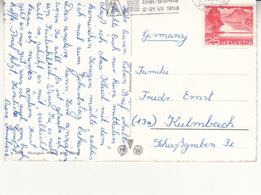 Cartes postales: Bielersee 1958 – D'occasion à Bürglen TG par StampGraf 1