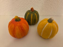 Herbstdeko: 3 Kürbisse, bunte Herbstdekoration, Neu!